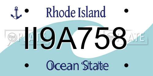 II9A758 Rhode Island License Plate