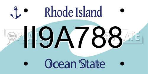 II9A788 Rhode Island License Plate