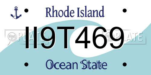II9T469 Rhode Island License Plate