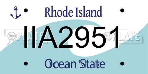 IIA2951 Rhode Island License Plate