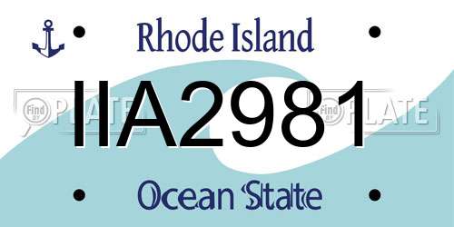 IIA2981 Rhode Island License Plate