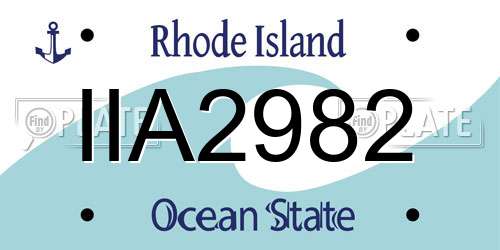 IIA2982 Rhode Island License Plate