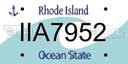 IIA7952 Rhode Island License Plate