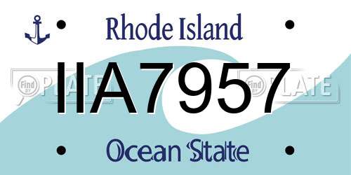 IIA7957 Rhode Island License Plate