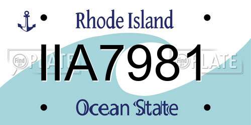IIA7981 Rhode Island License Plate