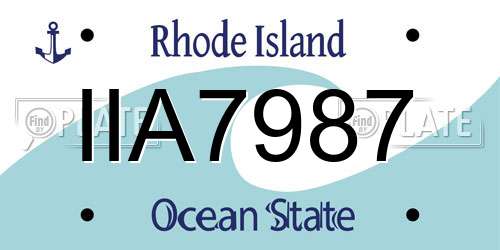 IIA7987 Rhode Island License Plate