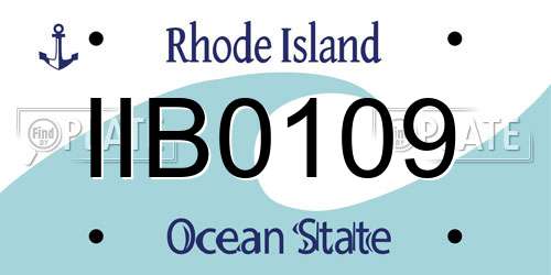 IIB0109 Rhode Island License Plate