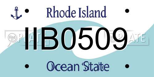 IIB0509 Rhode Island License Plate