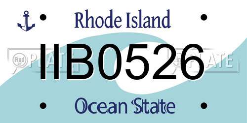 IIB0526 Rhode Island License Plate