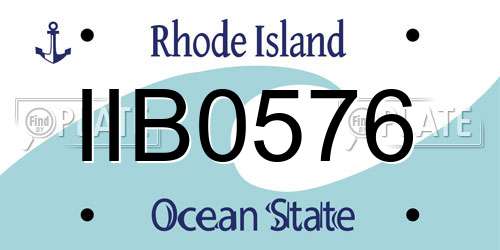 IIB0576 Rhode Island License Plate