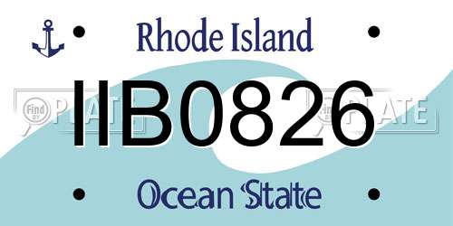 IIB0826 Rhode Island License Plate