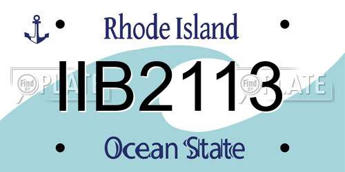 IIB2113 Rhode Island License Plate