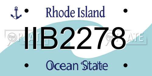 IIB2278 Rhode Island License Plate
