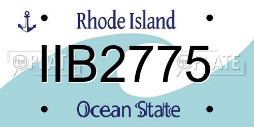 IIB2775 Rhode Island License Plate