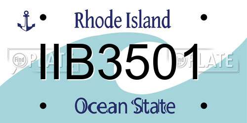 IIB3501 Rhode Island License Plate