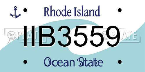 IIB3559 Rhode Island License Plate