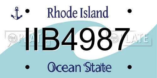 IIB4987 Rhode Island License Plate