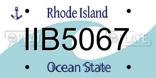 IIB5067 Rhode Island License Plate