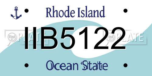 IIB5122 Rhode Island License Plate