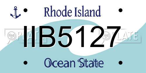 IIB5127 Rhode Island License Plate