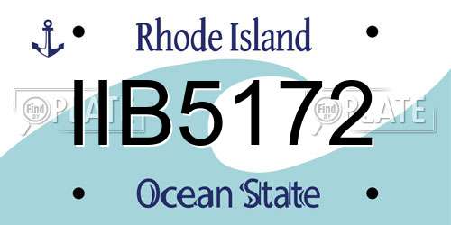 IIB5172 Rhode Island License Plate