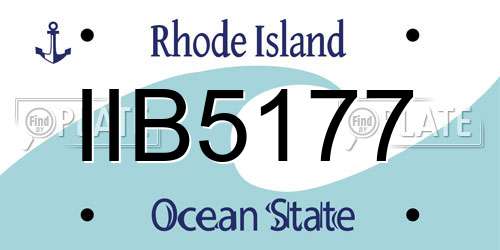 IIB5177 Rhode Island License Plate