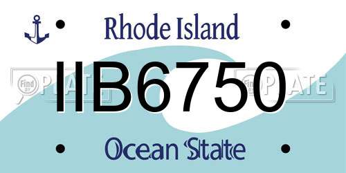 IIB6750 Rhode Island License Plate