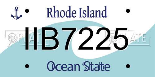 IIB7225 Rhode Island License Plate
