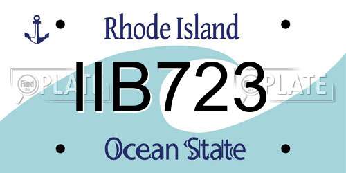 IIB723 Rhode Island License Plate