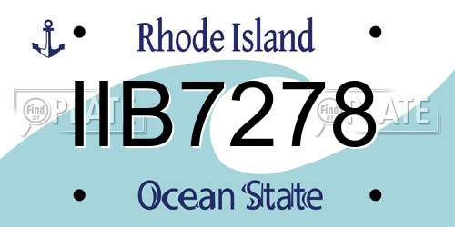 IIB7278 Rhode Island License Plate