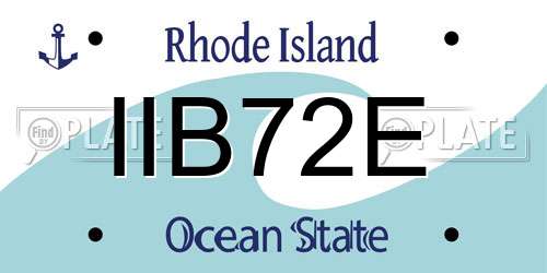 IIB72E Rhode Island License Plate
