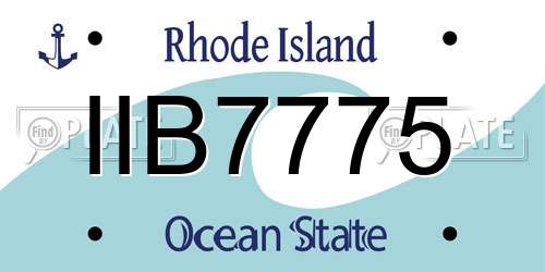 IIB7775 Rhode Island License Plate