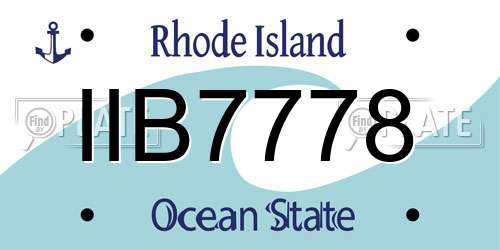 IIB7778 Rhode Island License Plate
