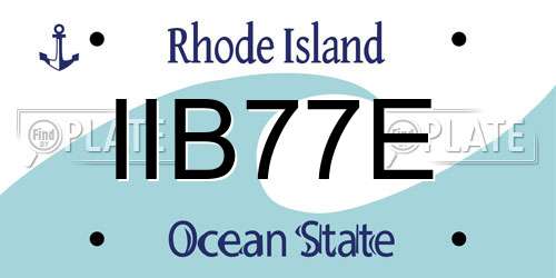 IIB77E Rhode Island License Plate