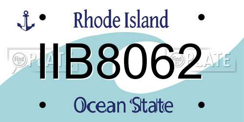 IIB8062 Rhode Island License Plate