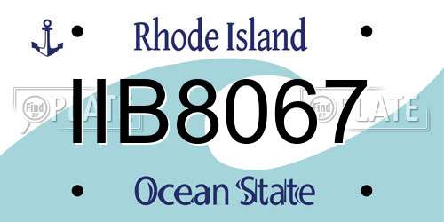 IIB8067 Rhode Island License Plate