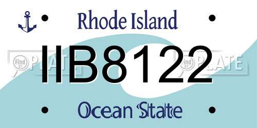 IIB8122 Rhode Island License Plate