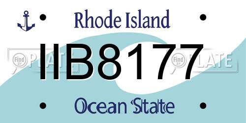 IIB8177 Rhode Island License Plate
