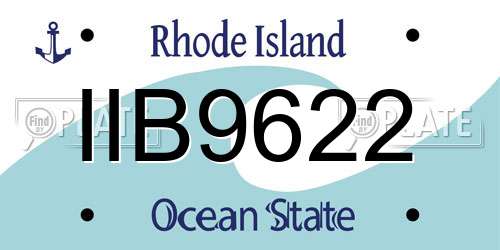 IIB9622 Rhode Island License Plate