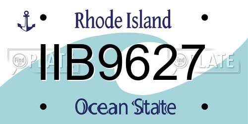 IIB9627 Rhode Island License Plate