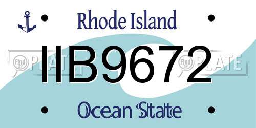 IIB9672 Rhode Island License Plate