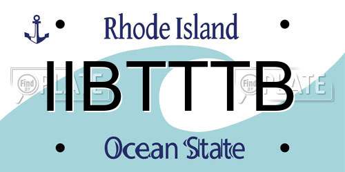 IIBTTTB Rhode Island License Plate