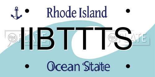 IIBTTTS Rhode Island License Plate