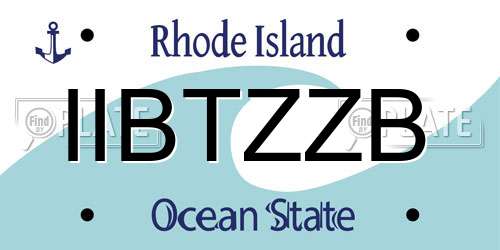 IIBTZZB Rhode Island License Plate