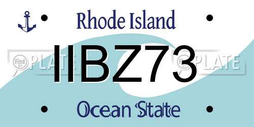 IIBZ73 Rhode Island License Plate