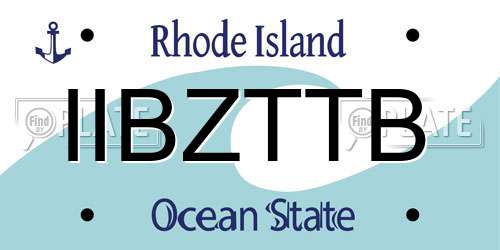 IIBZTTB Rhode Island License Plate