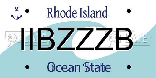 IIBZZZB Rhode Island License Plate