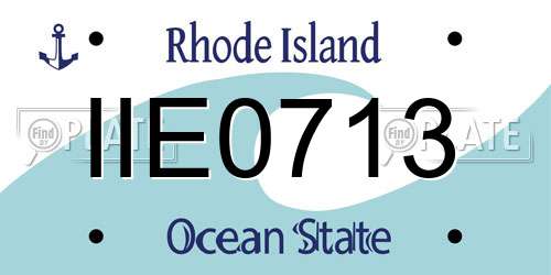 IIE0713 Rhode Island License Plate