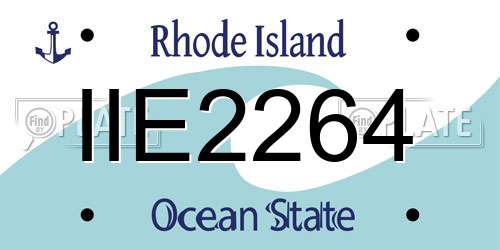 IIE2264 Rhode Island License Plate