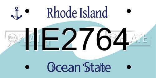 IIE2764 Rhode Island License Plate